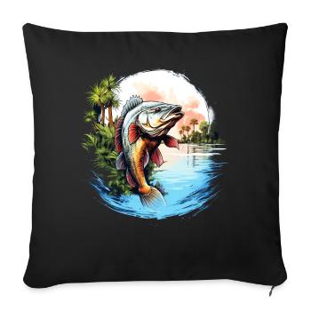 Poisson bar - Housse de coussin décorative 45 x 45 cm - noir - Devant