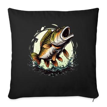 Poisson bar - Housse de coussin décorative 45 x 45 cm - noir - Devant