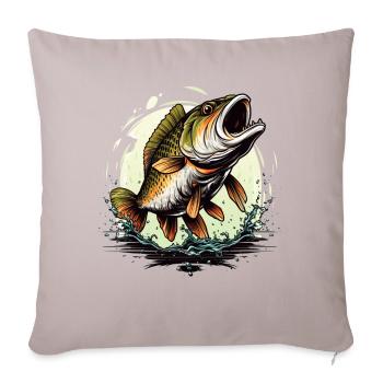 Poisson bar - Housse de coussin décorative 45 x 45 cm - taupe clair - Devant
