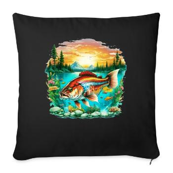 Poisson bar - Housse de coussin décorative 45 x 45 cm - noir - Devant