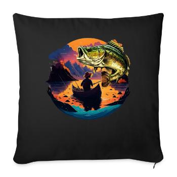Poisson bar - Housse de coussin décorative 45 x 45 cm - noir - Devant