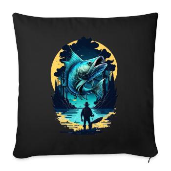 Poisson bar - Housse de coussin décorative 45 x 45 cm - noir - Devant