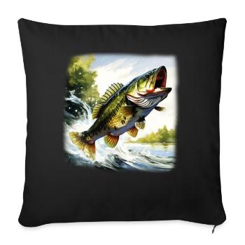 Poisson bar - Housse de coussin décorative 45 x 45 cm - noir - Devant