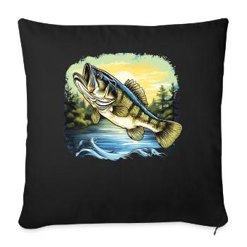 Poisson bar - Housse de coussin décorative 45 x 45 cm - noir - Devant