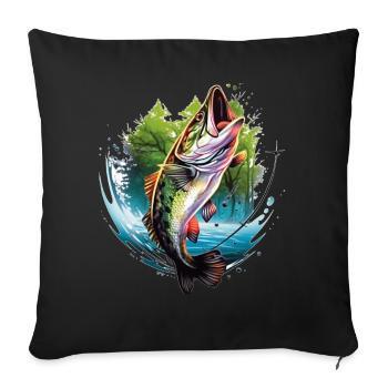 Poisson bar - Housse de coussin décorative 45 x 45 cm - noir - Devant