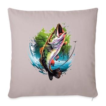 Poisson bar - Housse de coussin décorative 45 x 45 cm - taupe clair - Devant