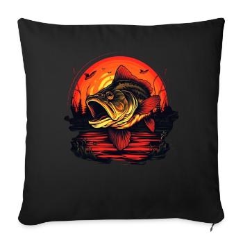Poisson bar - Housse de coussin décorative 45 x 45 cm - noir - Devant
