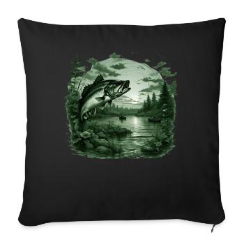 Poisson bar - Housse de coussin décorative 45 x 45 cm - noir - Devant