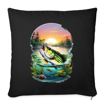 Poisson bar - Housse de coussin décorative 45 x 45 cm - noir - Devant
