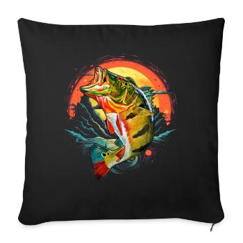 Poisson bar - Housse de coussin décorative 45 x 45 cm - noir - Devant