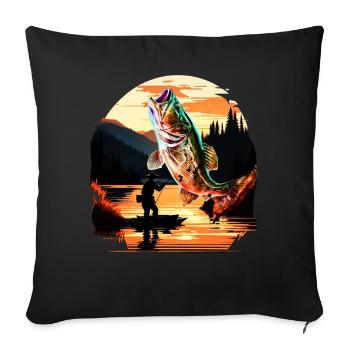 Barsch-Fisch - Sofakissenbezug 45 x 45 cm - Schwarz - Vorne
