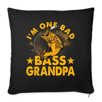 Je suis un grand-père de mauvaise basse - Housse de coussin décorative 45 x 45 cm - noir - Devant