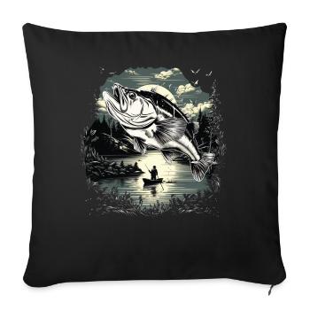 Poisson bar - Housse de coussin décorative 45 x 45 cm - noir - Devant