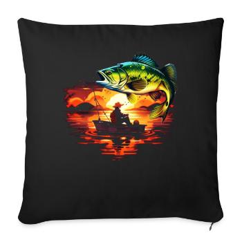 Poisson bar - Housse de coussin décorative 45 x 45 cm - noir - Devant