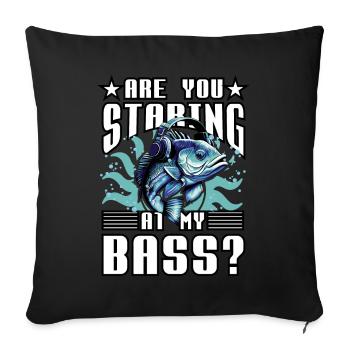 Regardez-vous ma basse ? - Housse de coussin décorative 45 x 45 cm - noir - Devant
