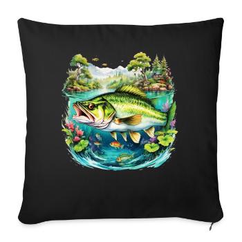 Poisson bar - Housse de coussin décorative 45 x 45 cm - noir - Devant