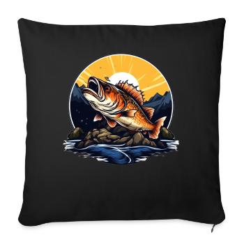 Bass Fish - Sofa pillowcase 17,3'' x 17,3'' (45 x 45 cm) - black - Front