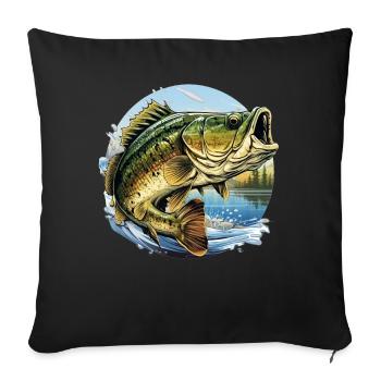 Poisson bar - Housse de coussin décorative 45 x 45 cm - noir - Devant