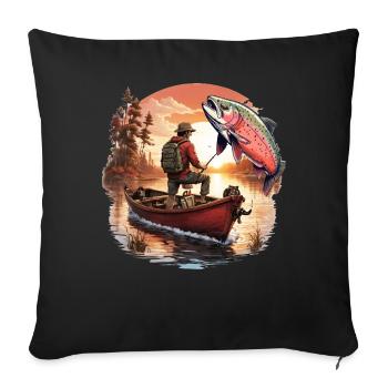Poisson bar - Housse de coussin décorative 45 x 45 cm - noir - Devant