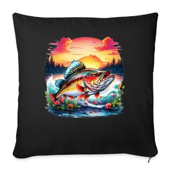 Poisson bar - Housse de coussin décorative 45 x 45 cm - noir - Devant