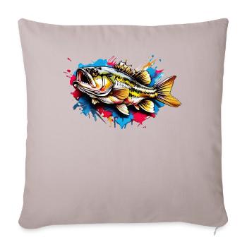Poisson bar - Housse de coussin décorative 45 x 45 cm - taupe clair - Devant