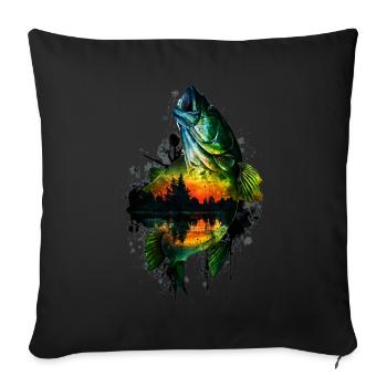 Poisson bar - Housse de coussin décorative 45 x 45 cm - noir - Devant