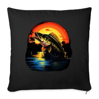 Poisson bar - Housse de coussin décorative 45 x 45 cm - noir - Devant