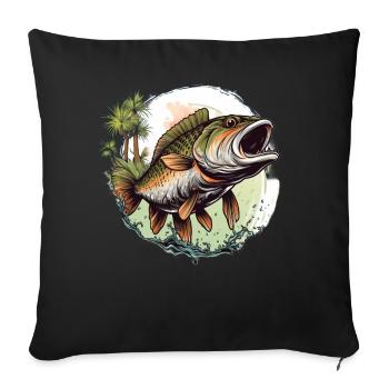 Poisson bar - Housse de coussin décorative 45 x 45 cm - noir - Devant