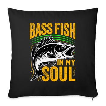 Barschfisch in meiner Seele - Sofakissenbezug 45 x 45 cm - Schwarz - Vorne