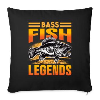 Barschfisch-Legenden - Sofakissenbezug 45 x 45 cm - Schwarz - Vorne