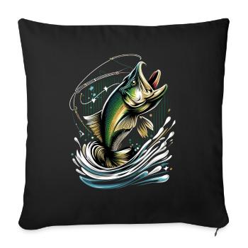Poisson bar - Housse de coussin décorative 45 x 45 cm - noir - Devant