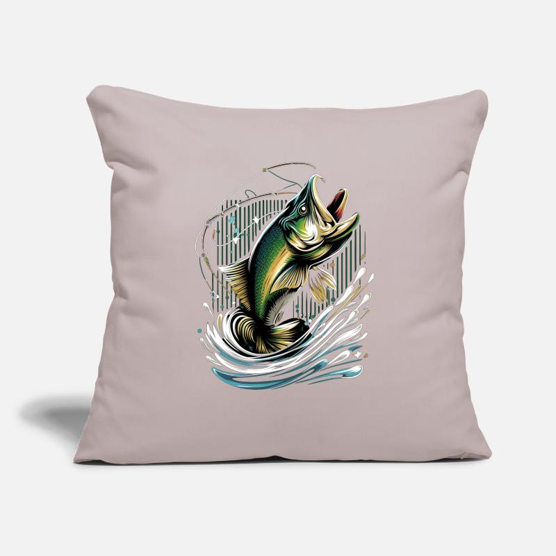 Bass Fish Sofa pillowcase 17,3'' x 17,3'' (45 x 45 cm)