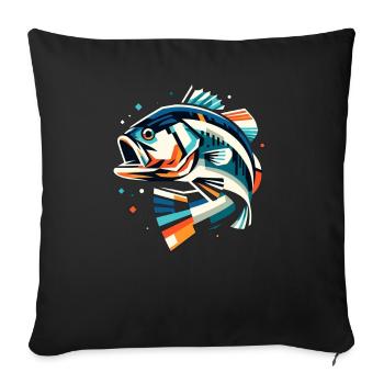 Poisson bar - Housse de coussin décorative 45 x 45 cm - noir - Devant