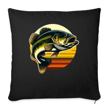 Poisson bar - Housse de coussin décorative 45 x 45 cm - noir - Devant