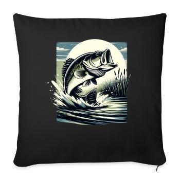Poisson bar - Housse de coussin décorative 45 x 45 cm - noir - Devant
