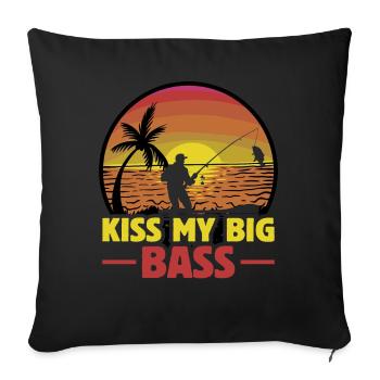 Küss meinen großen Bass - Sofakissenbezug 45 x 45 cm - Schwarz - Vorne
