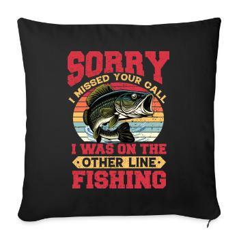 Sorry I missed you call I was on the other line - Sofa pillowcase 17,3'' x 17,3'' (45 x 45 cm) - black - Front