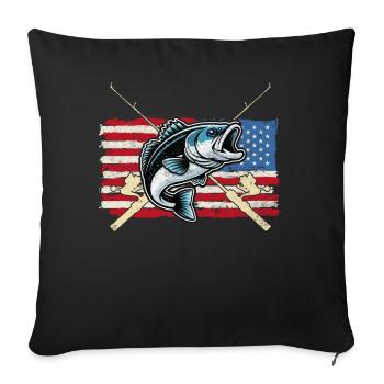 Poisson bar - Housse de coussin décorative 45 x 45 cm - noir - Devant