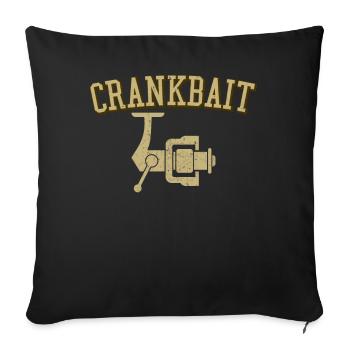Appât à manivelle - Housse de coussin décorative 45 x 45 cm - noir - Devant