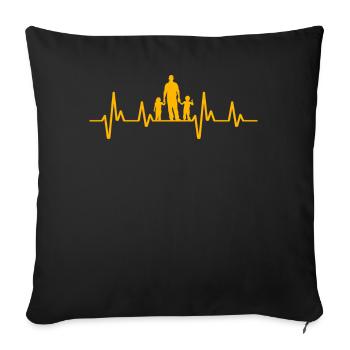 Heartbeat Family - Sofa pillowcase 17,3'' x 17,3'' (45 x 45 cm) - black - Front