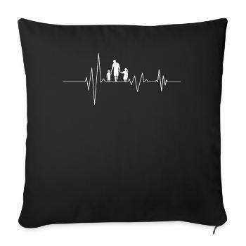 Heartbeat Family - Sofa pillowcase 17,3'' x 17,3'' (45 x 45 cm) - black - Front