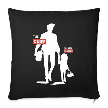 Funny Dad Daughter Design - Sofa pillowcase 17,3'' x 17,3'' (45 x 45 cm) - black - Front