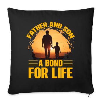 Père et fils, un lien pour la vie - Housse de coussin décorative 45 x 45 cm - noir - Devant