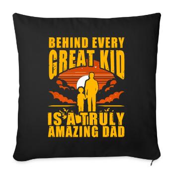 Derrière chaque enfant formidable se cache un père vraiment incroyable - Housse de coussin décorative 45 x 45 cm - noir - Devant