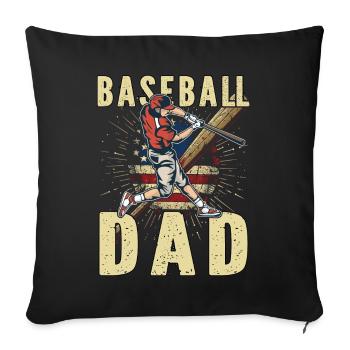 Baseball Dad - Sofa pillowcase 17,3'' x 17,3'' (45 x 45 cm) - black - Front