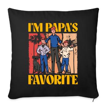 Je suis le préféré de papa - Housse de coussin décorative 45 x 45 cm - noir - Devant