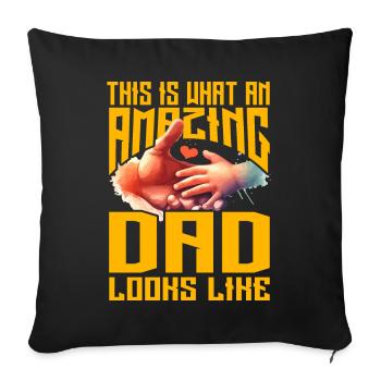 Voici à quoi ressemble un papa incroyable - Housse de coussin décorative 45 x 45 cm - noir - Devant