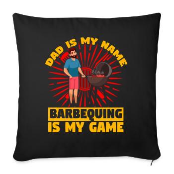 Papa est mon nom Le barbecue est mon jeu - Housse de coussin décorative 45 x 45 cm - noir - Devant
