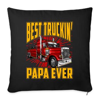 Best truckin Papa ever - Sofa pillowcase 17,3'' x 17,3'' (45 x 45 cm) - black - Front