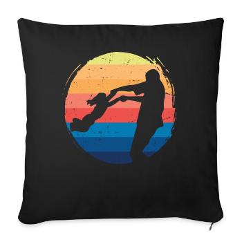 Vintage Dad Daughter - Sofa pillowcase 17,3'' x 17,3'' (45 x 45 cm) - black - Front